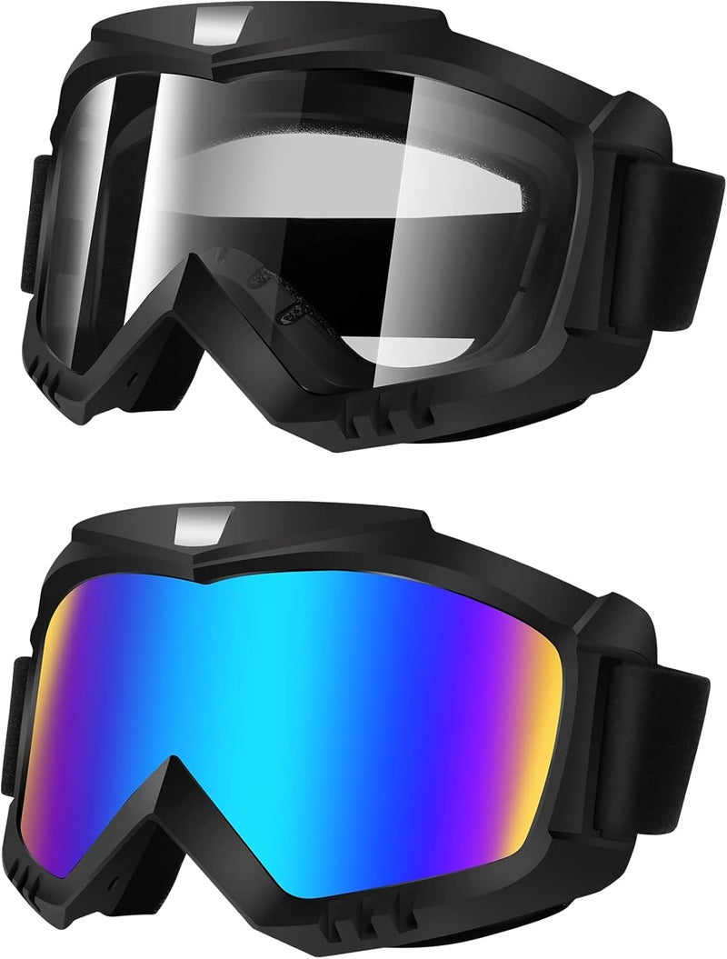 Lievermo Dirt Bike Goggles 2 Pack - Motorcycle, ATV, Riding, Ski, Windproof Racing Glasses - Image 1